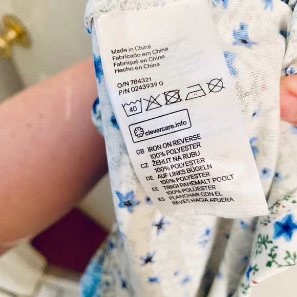 H&M DIVIDED Blue and green floral mini dress - Picture 5 of 7